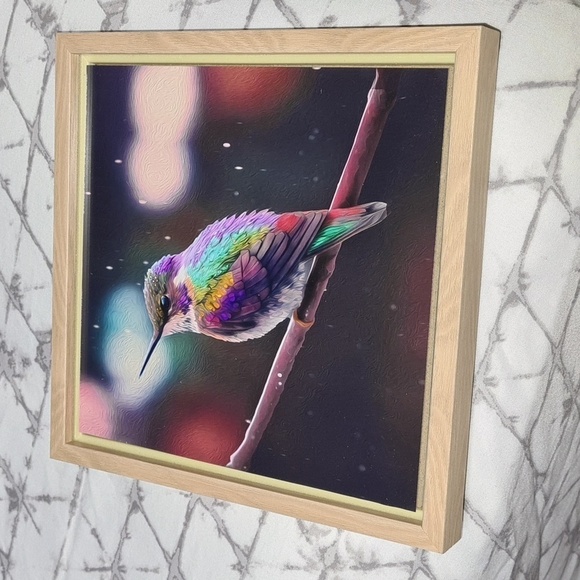 Hummingbird Fantasy‎ Wall Art Watercolor Oil Painting Framed Print - Picture 3 of 5